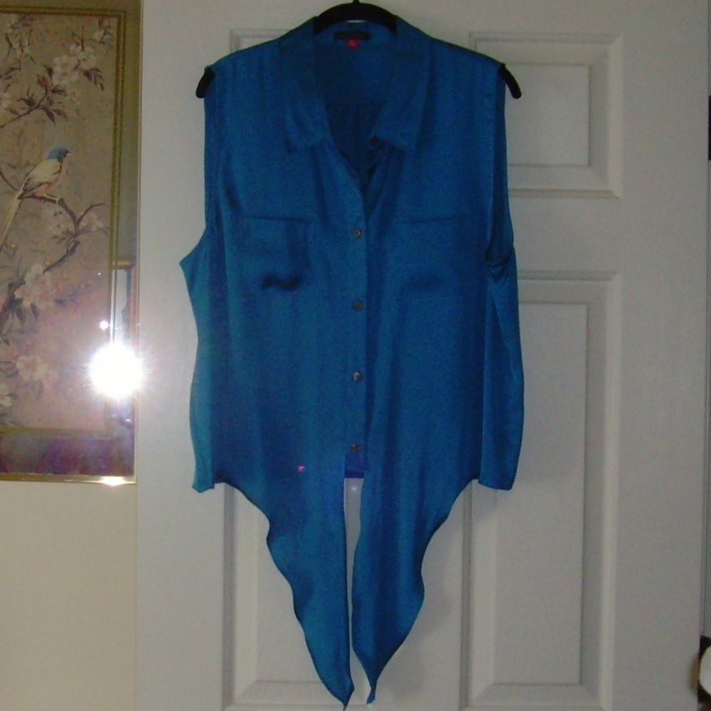 VINCE CAMUTO Silk Tie Front Blouse - XL - Picture 5 of 10